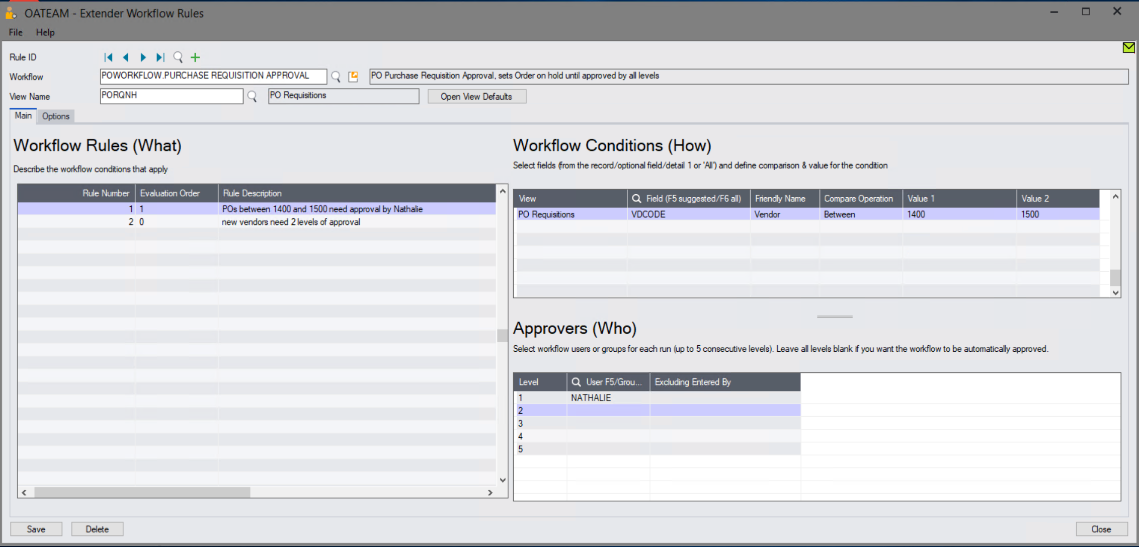 workflow rules set up for purhcase requisition part 1
